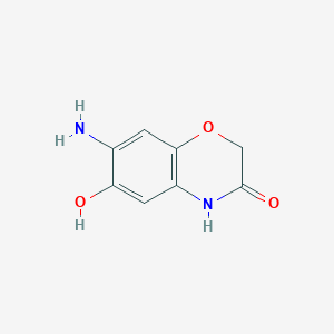 molecular formula C8H8N2O3 B8616753 7-Amino-6-hydroxy-3,4-dihydro-2H-1,4-benzoxazin-3-one 