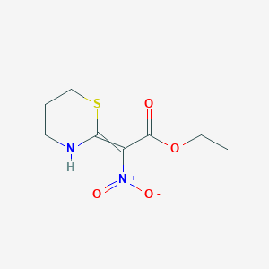 molecular formula C8H12N2O4S B8616775 Ethyl nitro(1,3-thiazinan-2-ylidene)acetate CAS No. 58842-18-5