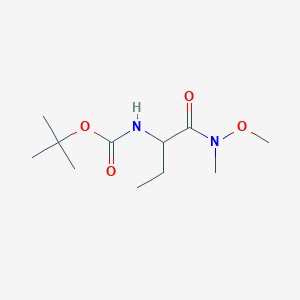 molecular formula C11H22N2O4 B8616876 tert-Butyl N-{1-[methoxy(methyl)carbamoyl]propyl}carbamate 