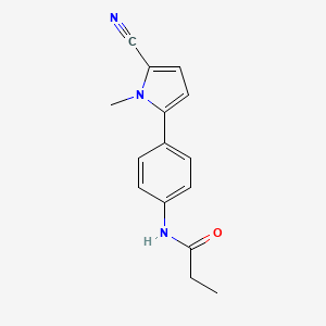 molecular formula C15H15N3O B8616894 N-[4-(5-cyano-1-methyl-1H-pyrrol-2-yl)phenyl]propanamide CAS No. 921631-42-7