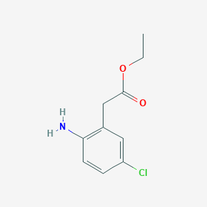 molecular formula C10H12ClNO2 B8616945 Ethyl 2-(2-amino-5-chlorophenyl)acetate 