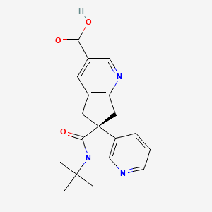 molecular formula C19H19N3O3 B8616966 (S)-1'-(tert-Butyl)-2'-oxo-1',2',5,7-tetrahydrospiro[cyclopenta[b]pyridine-6,3'-pyrrolo[2,3-b]pyridine]-3-carboxylic acid 