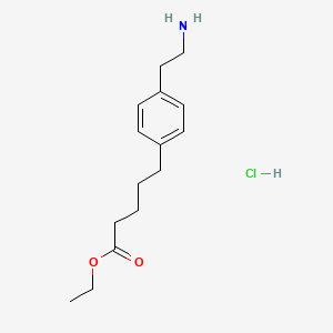 molecular formula C15H24ClNO2 B8616968 Ethyl 5-[4-(2-aminoethyl)phenyl]pentanoate;hydrochloride CAS No. 61629-99-0