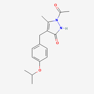 molecular formula C16H20N2O3 B8616976 1-Acetyl-4-(4-isopropoxybenzyl)-5-methyl-1H-pyrazole-3(2H)-one 