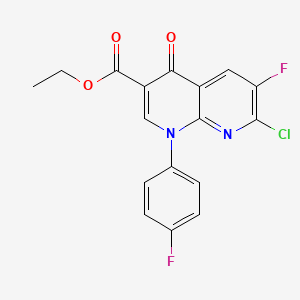 molecular formula C17H11ClF2N2O3 B8617022 Ethyl 7-chloro-6-fluoro-1-(4-fluorophenyl)-4-oxo-1,4-dihydro-1,8-naphthyridine-3-carboxylate CAS No. 100491-30-3