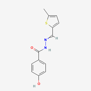 molecular formula C13H12N2O2S B8617035 4-hydroxy-N'-[(5-methylthiophen-2-yl)methylidene]benzohydrazide 