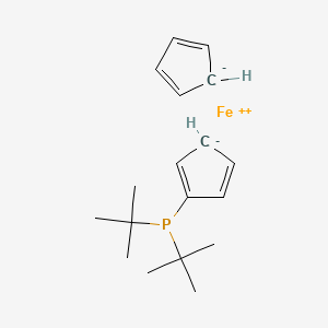 molecular formula C18H27FeP B8617049 Iron(2+) cyclopenta-2,4-dien-1-ide 1-(di-tert-butylphosphanyl)cyclopenta-2,4-dien-1-ide (1/1/1) 