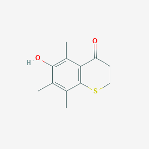 molecular formula C12H14O2S B8617057 6-Hydroxy-5,7,8-trimethyl-2,3-dihydro-4H-thiochromen-4-one 