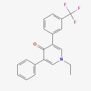 molecular formula C20H16F3NO B8617071 1-Ethyl-3-phenyl-5-[3-(trifluoromethyl)phenyl]pyridin-4(1H)-one CAS No. 59757-22-1