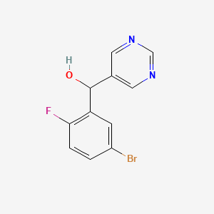 molecular formula C11H8BrFN2O B8617092 (5-Bromo-2-fluorophenyl)(pyrimidin-5-yl)methanol 