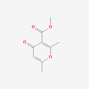 molecular formula C9H10O4 B8617150 4H-Pyran-3-carboxylic acid, 2,6-dimethyl-4-oxo-, methyl ester CAS No. 64979-85-7