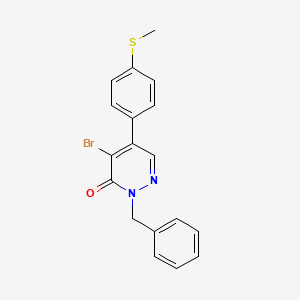molecular formula C18H15BrN2OS B8617204 2-benzyl-4-bromo-5-[4-(methylthio)phenyl]-3(2H)-pyridazinone 