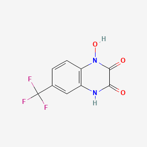 molecular formula C9H5F3N2O3 B8617214 1-Hydroxy-6-(trifluoromethyl)-1,4-dihydroquinoxaline-2,3-dione CAS No. 62083-92-5