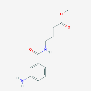 molecular formula C12H16N2O3 B8617273 Methyl 4-(3-aminobenzoylamino)butanoate 