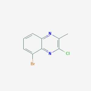 molecular formula C9H6BrClN2 B8617300 5-Bromo-3-chloro-2-methylquinoxaline 