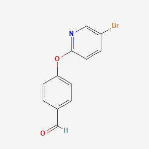molecular formula C12H8BrNO2 B8617336 4-[(5-Bromopyridin-2-yl)oxy]benzaldehyde 