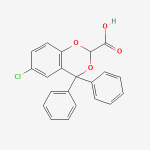 molecular formula C21H15ClO4 B8617356 6-Chloro-4,4-diphenyl-1,3-benzodioxan-2-carboxylic acid CAS No. 71980-71-7