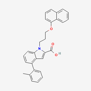 molecular formula C29H25NO3 B8617377 4-(2-Methylphenyl)-1-(3-(1-naphthyloxy)propyl)-1h-indole-2-carboxylic acid 
