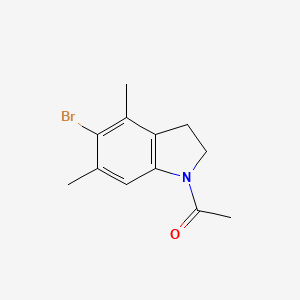 molecular formula C12H14BrNO B8617435 1-Acetyl-5-bromo-4,6-dimethylindoline 