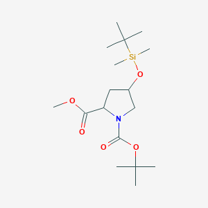 molecular formula C17H33NO5Si B8617534 1-Tert-butyl 2-methyl 4-((tert-butyldimethylsilyl)oxy)pyrrolidine-1,2-dicarboxylate 