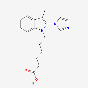 molecular formula C18H21N3O2 B8617574 6-[2-(1H-Imidazol-1-yl)-3-methyl-1H-indol-1-yl]hexanoic acid CAS No. 90834-04-1
