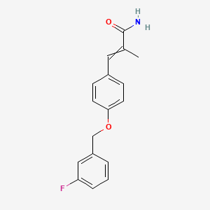 molecular formula C17H16FNO2 B8617625 3-{4-[(3-Fluorophenyl)methoxy]phenyl}-2-methylprop-2-enamide CAS No. 649740-29-4