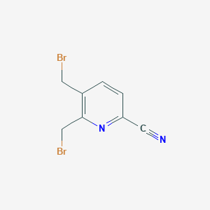 molecular formula C8H6Br2N2 B8617680 5,6-Bis(bromomethyl)pyridine-2-carbonitrile 