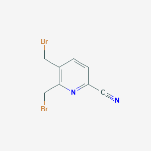 molecular formula C8H6Br2N2 B8617680 5,6-Bis(bromomethyl)picolinonitrile 