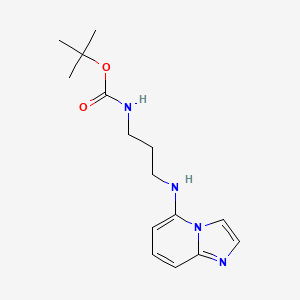 molecular formula C15H22N4O2 B8617738 Carbamic acid,[3-(imidazo[1,2-a]pyridin-5-ylamino)propyl]-,1,1-dimethylethyl ester 