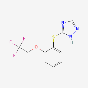 molecular formula C10H8F3N3OS B8617759 1H-1,2,4-Triazole, 3-[[2-(2,2,2-trifluoroethoxy)phenyl]thio]- CAS No. 141547-55-9