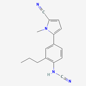 molecular formula C16H16N4 B8617800 [4-(5-cyano-1-methyl-1H-pyrrol-2-yl)-2-propylphenyl]cyanamide CAS No. 921631-57-4