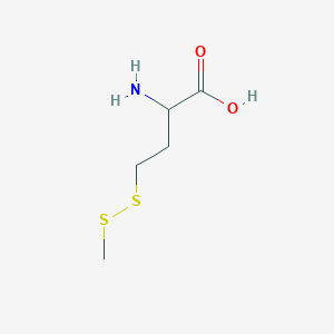 molecular formula C5H11NO2S2 B8617808 Butanoic acid, 2-amino-4-(methyldithio)- CAS No. 65061-27-0