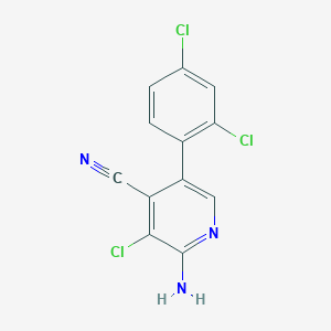 molecular formula C12H6Cl3N3 B8617814 2-Amino-3-chloro-5-(2,4-dichloro-phenyl)-isonicotinonitrile 