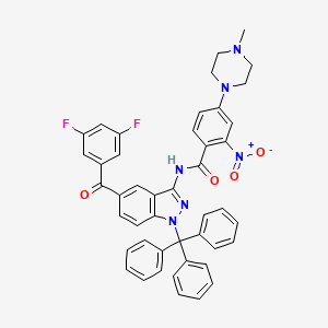 molecular formula C45H36F2N6O4 B8617825 N-(5-(3,5-Difluorobenzoyl)-1-trityl-1H-indazol-3-yl)-4-(4-methylpiperazin-1-yl)-2-nitrobenzamide 