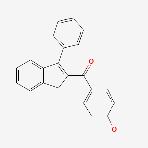 molecular formula C23H18O2 B8617981 (4-Methoxyphenyl)(3-phenyl-1H-inden-2-yl)methanone CAS No. 63129-35-1