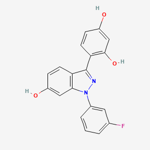 4-(1-(3-Fluorophenyl)-6-hydroxy-1H-indazol-3-yl)benzene-1,3-diol