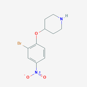 molecular formula C11H13BrN2O3 B8618069 4-(2-Bromo-4-nitrophenoxy)piperidine 
