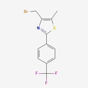 B8618171 4-(Bromomethyl)-5-methyl-2-[4-(trifluoromethyl)phenyl]-1,3-thiazole CAS No. 820960-44-9