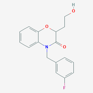 molecular formula C17H16FNO3 B8618390 4-(3-Fluorobenzyl)-3,4-dihydro-2-(2-hydroxyethyl)-3-oxo-2H-1,4-benzoxazine 