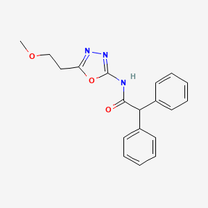 molecular formula C19H19N3O3 B8618512 N-(5-(2-methoxyethyl)-1,3,4-oxadiazol-2-yl)-2,2-diphenylacetamide 