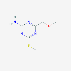 molecular formula C6H10N4OS B8618587 4-Methoxymethyl-6-methylthio-2-amino-1,3,5-triazine 