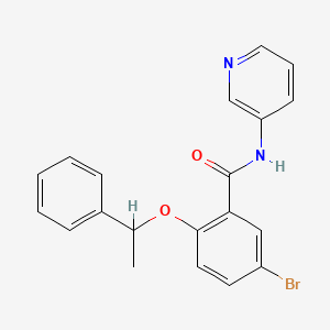 molecular formula C20H17BrN2O2 B8618596 5-Bromo-2-[(1-phenylethyl)oxy]-N-3-pyridinylbenzamide 