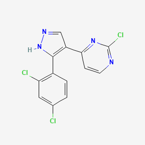 2-chloro-4-[5-(2,4-dichlorophenyl)-1H-pyrazol-4-yl]pyrimidine