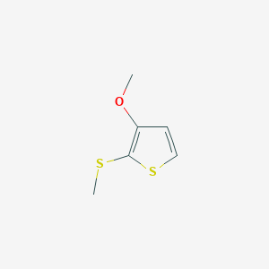 molecular formula C6H8OS2 B8618683 Thiophene, 3-methoxy-2-(methylthio)- 