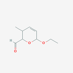 molecular formula C9H14O3 B8618693 6-Ethoxy-3-methyl-3,6-dihydro-2H-pyran-2-carbaldehyde CAS No. 63305-49-7