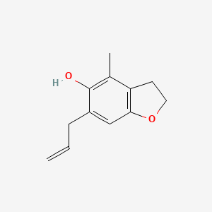 molecular formula C12H14O2 B8618707 2,3-Dihydro-4-methyl-6-(propen-3-yl) 5-benzofuranol 