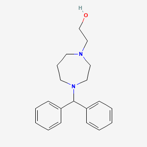 molecular formula C20H26N2O B8618724 1H-1,4-Diazepine-1-ethanol, 4-(diphenylmethyl)hexahydro- CAS No. 59039-81-5