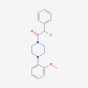 molecular formula C19H21ClN2O2 B8618737 Piperazine, 1-(chlorophenylacetyl)-4-(2-methoxyphenyl)- CAS No. 141733-53-1