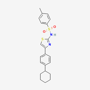 molecular formula C22H24N2O2S2 B8618742 N-[4-(4-cyclohexyl-phenyl)-thiazol-2-yl]-4-methyl-benzenesulfonamide 