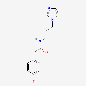 2-(4-fluorophenyl)-N-[3-(1H-imidazol-1-yl)propyl]acetamide